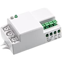 HUBER MOTION 50 HF Mini detector de movimiento por radar para interiores 360° - detector de movimiento empotrable LED…